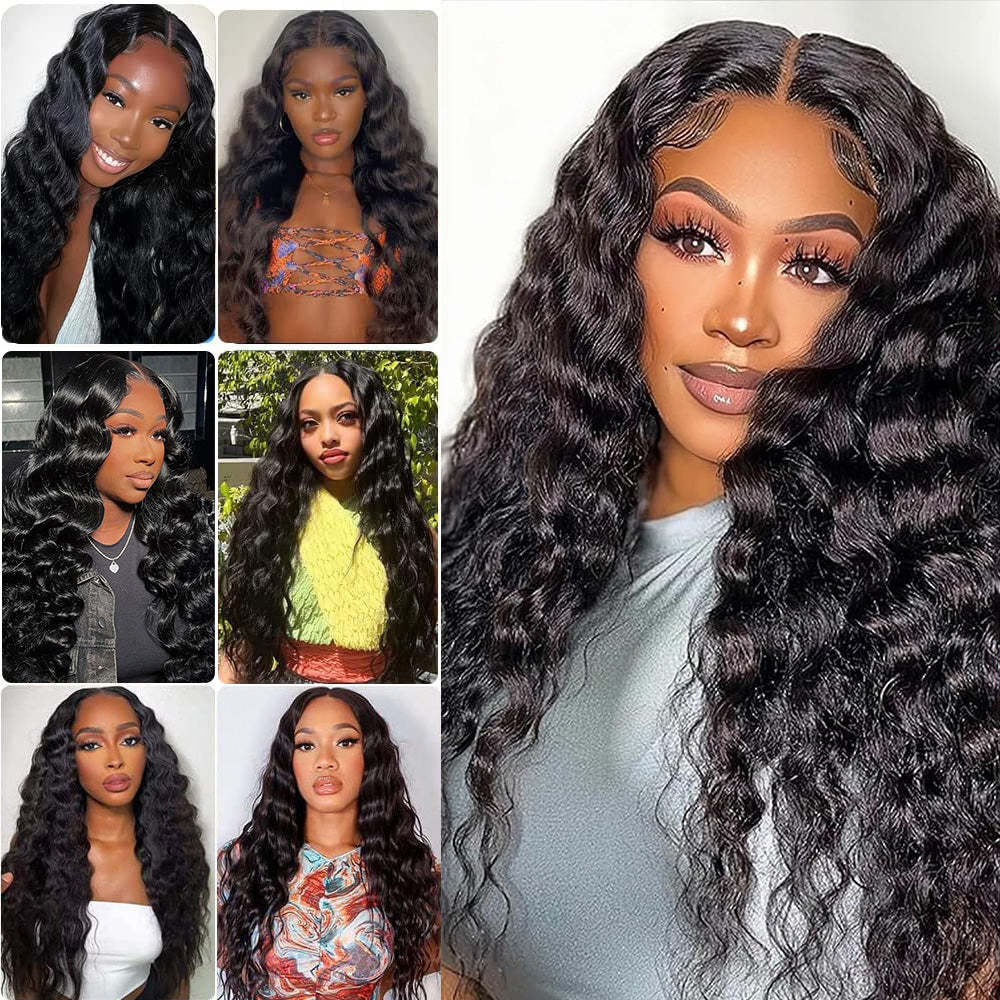 #1 Loose Deep Wave HD Lace Front Wigs Human Hair 200% Density Transparent Lace Frontal Wigs Pre Plucked With Baby Hair RXHAIR