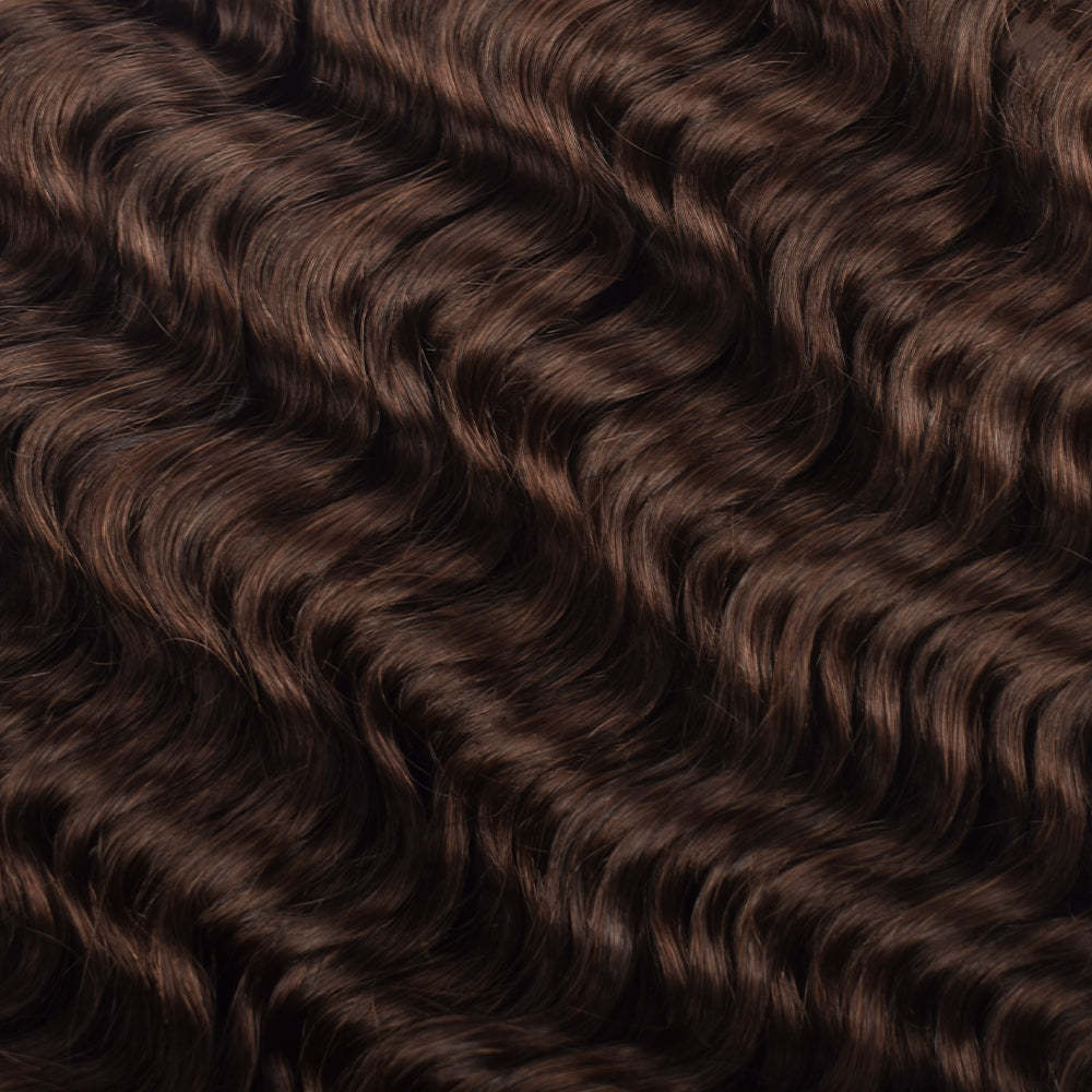 #2 Brown Boho Braids Deep Wave No Weft Bulk Hair for Human Hair RXHAIR
