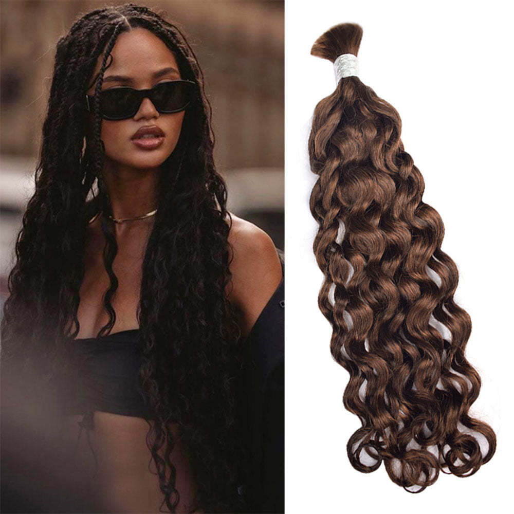 #4 Italian Curly Boho Braids No Weft Bulk Hair For Human Hair RXHAIR
