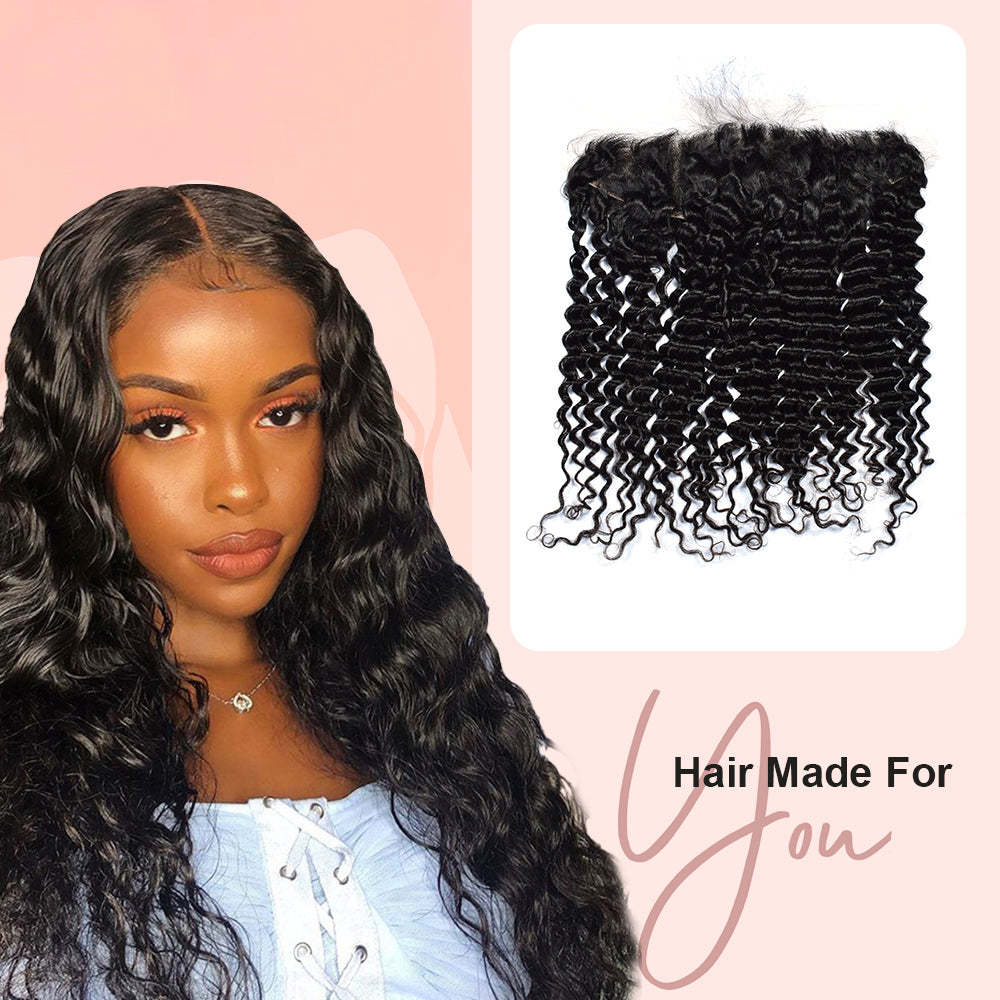 RXHAIR Deep Wave #1B HD Lace Closure Human Hair