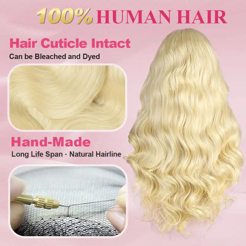 #613 Body Wave Blonde HD Lace Front Wigs Human Hair 200% Density Lace Frontal Wig Pre Plucked with Baby Hair RXHAIR
