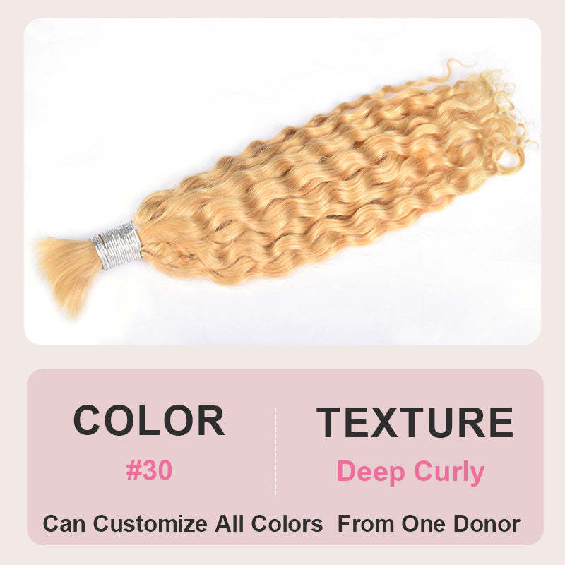 #613 Italian Curly Boho Braids No Weft Bulk Hair for Human Hair RXHAIR