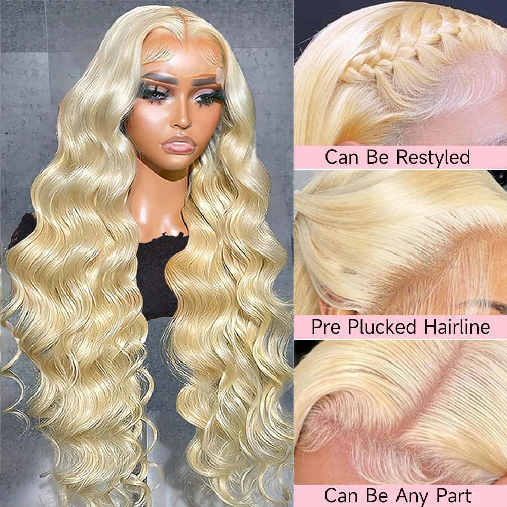 #613 Body Wave Blonde HD Lace Front Wigs Human Hair 200% Density Lace Frontal Wig Pre Plucked with Baby Hair RXHAIR