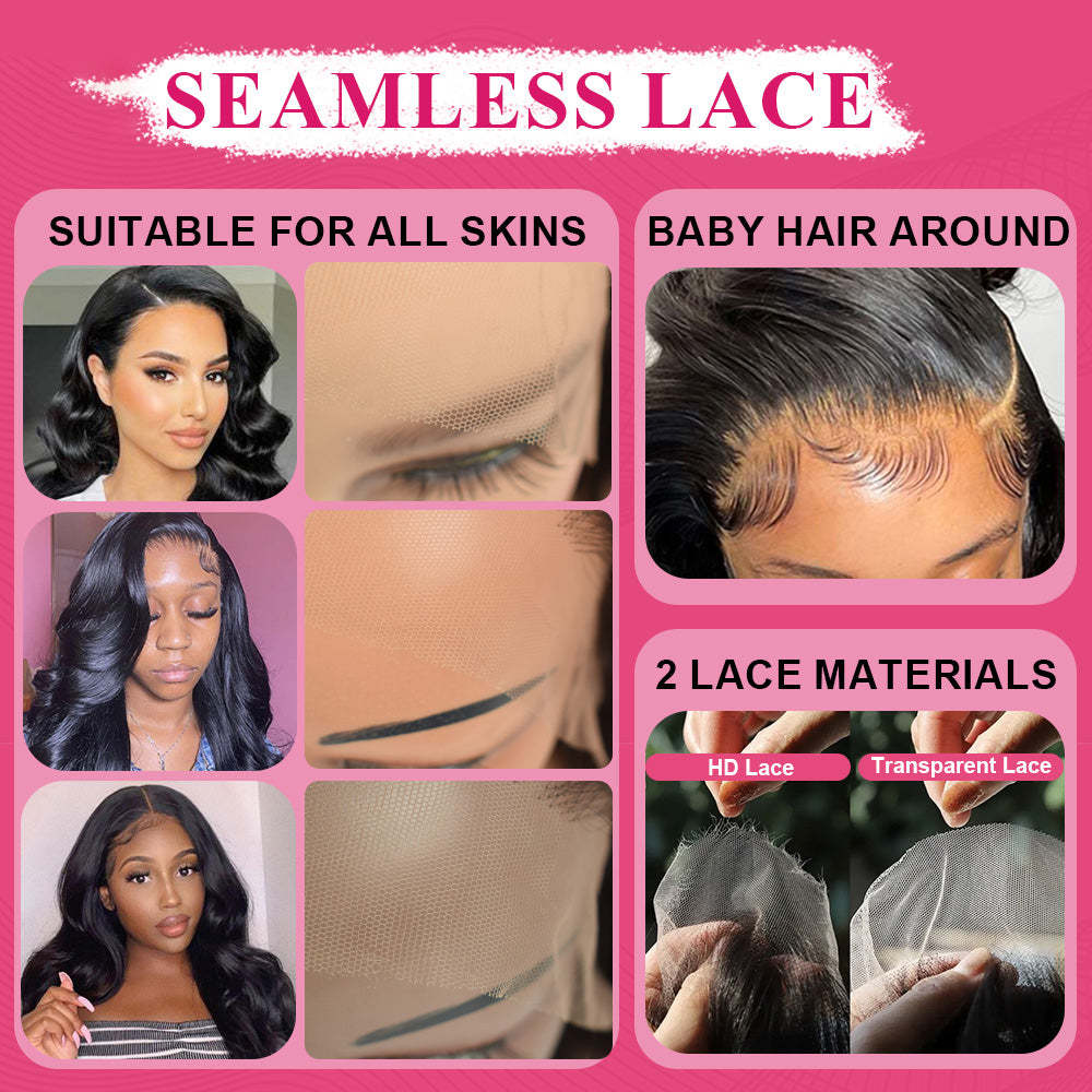#1 Body Wave HD Lace Front Wigs Human Hair 200% Density Transparent Lace Frontal Wigs Pre Plucked With Baby Hair RXHAIR