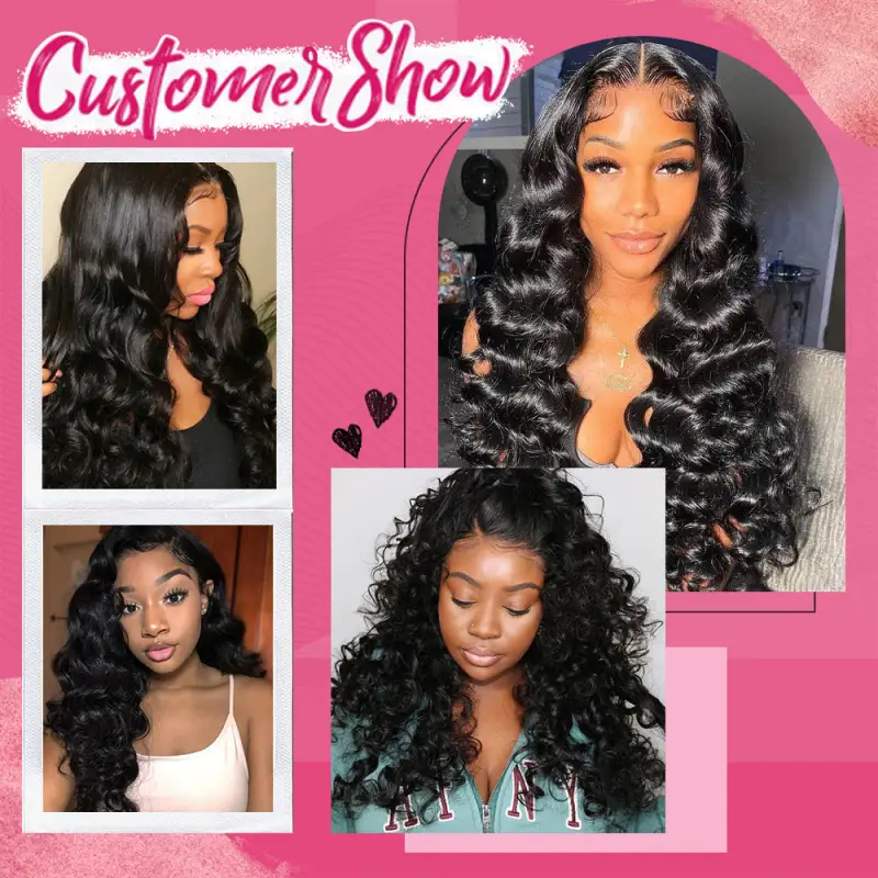 #1 Loose Wave HD Lace Front Wigs Human Hair 200% Density Transparent Lace Frontal Wigs Pre Plucked With Baby Hair RXHAIR