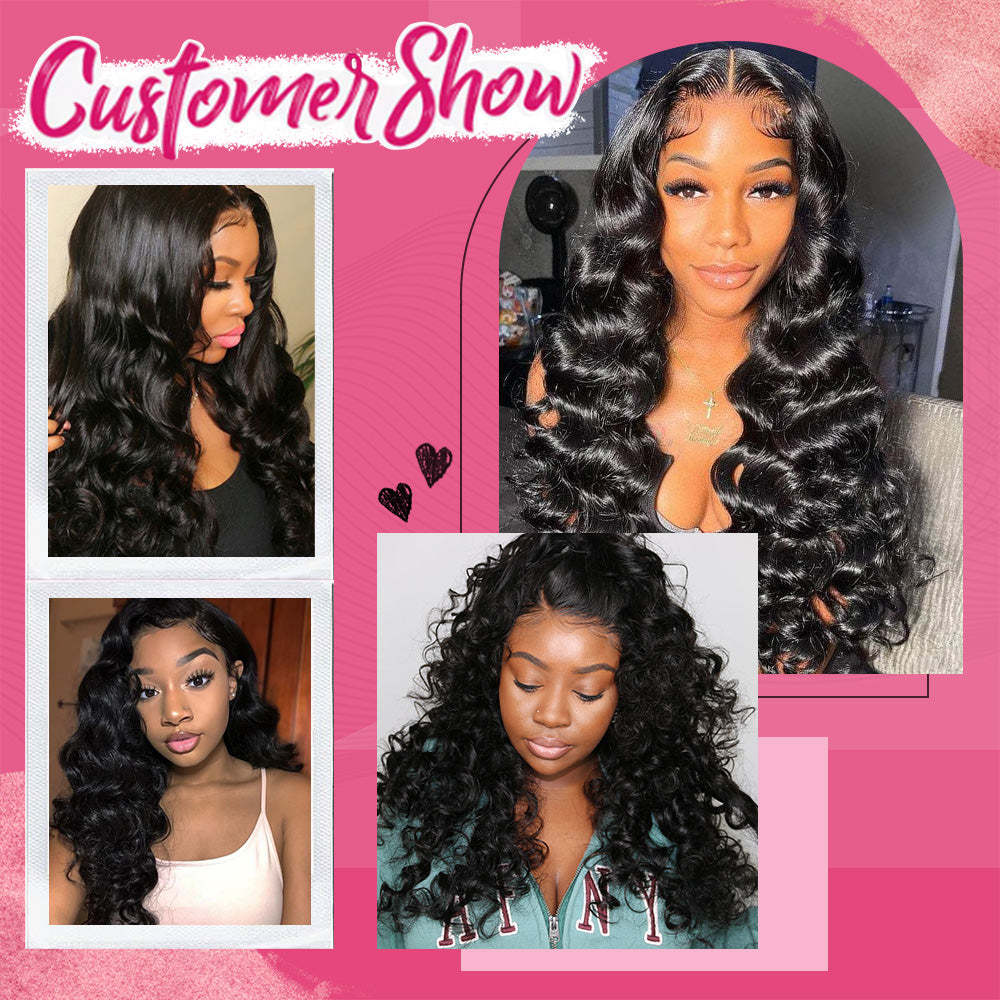 #1 Loose Wave HD Lace Front Wigs Human Hair 200% Density Transparent Lace Frontal Wigs Pre Plucked With Baby Hair RXHAIR