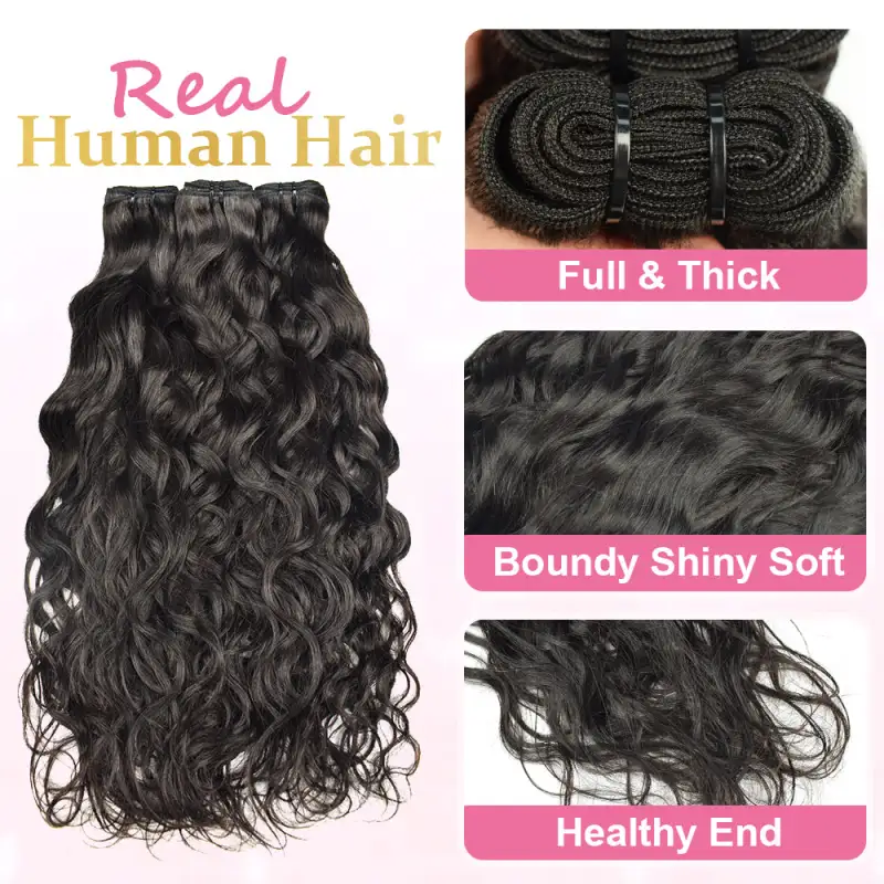 #1 Water Wave Human Hair Bundles Brazilian Virgin Hair Bundles Weave Hair RXHAIR