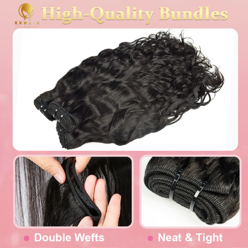 #1B Natural Wave Human Hair Bundles Brazilian Virgin Hair Bundles Weave Hair RXHAIR