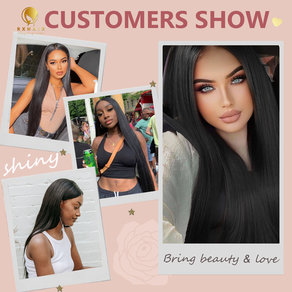 #1 Straight Hair 3 Bundles 100% Unprocessed Brazilian Virgin Human Hair Weave Bundles for Black Women RXHAIR