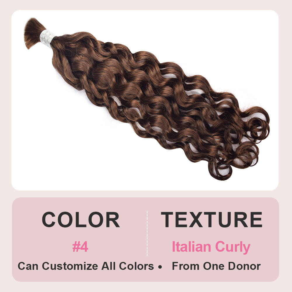#4 Italian Curly Boho Braids No Weft Bulk Hair For Human Hair RXHAIR