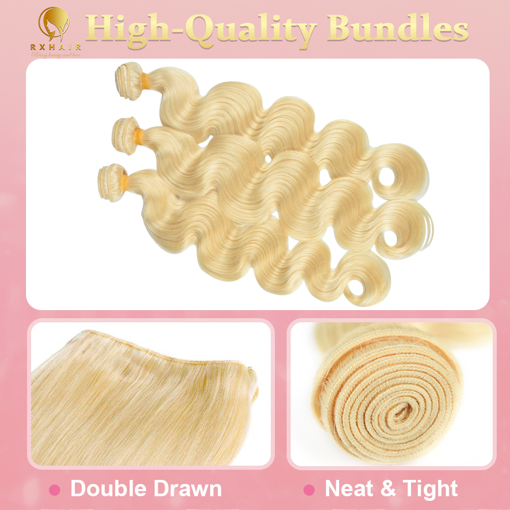 #613 Body Wave Human Hair Bundles Virgin Hair 100% Unprocessed Weave Bundles Human Hair Double Weft RXHAIR