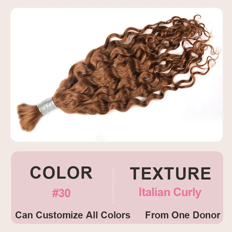 #30 Deep Wave Boho Braids No Weft Bulk Hair for Human Hair RXHAIR