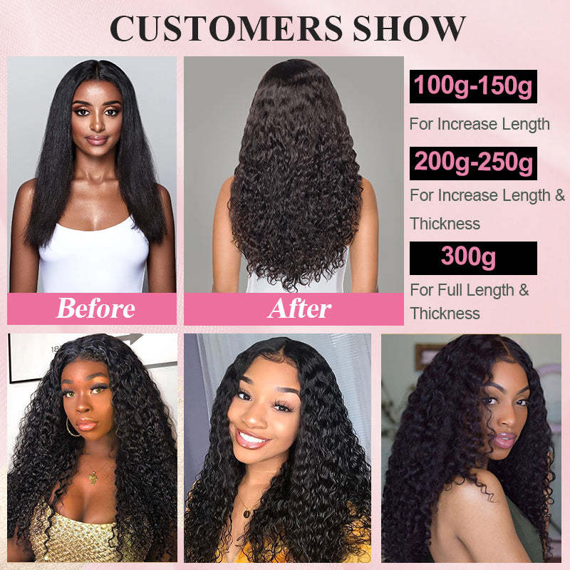 #1B Deep Curly Tape in Hair Extensions Human Hair 20pcs 50g/pack Seamless Skin Weft Hair RXHAIR