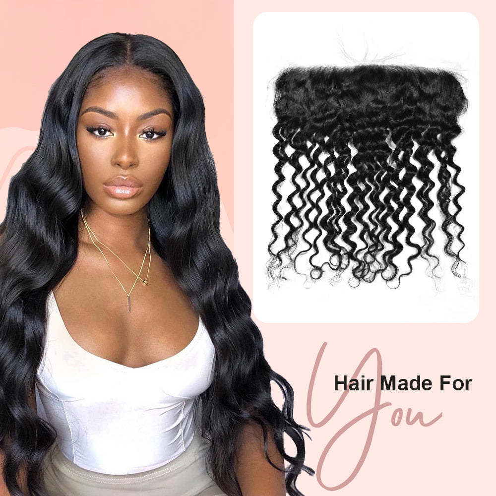 #1B Loose Deep Wave HD Lace Closure Natural Looking RXHAIR