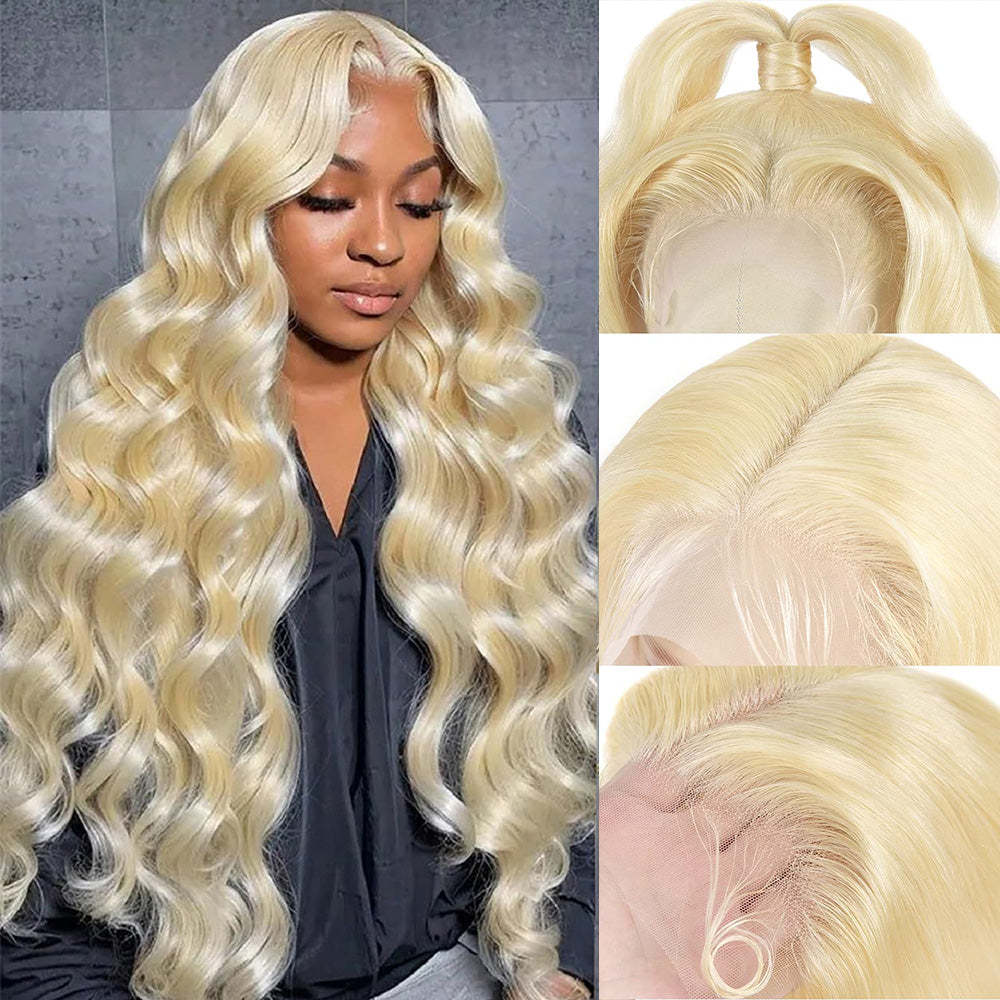 #613 Body Wave Blonde HD Lace Front Wigs Human Hair 200% Density Lace Frontal Wig Pre Plucked with Baby Hair RXHAIR