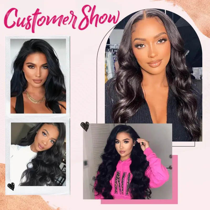 #1 Body Wave 13x4 HD Transparent Lace Frontal Wigs Human Hair Wear and Go Glueless Wigs Human Hair 200% Density RXHAIR
