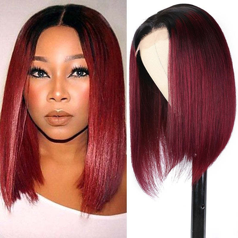 #99J Bob Straight HD Lace Front Wigs Human Hair 180% Density Transparent Lace Frontal Wigs Pre Plucked With Baby Hair RXHAIR