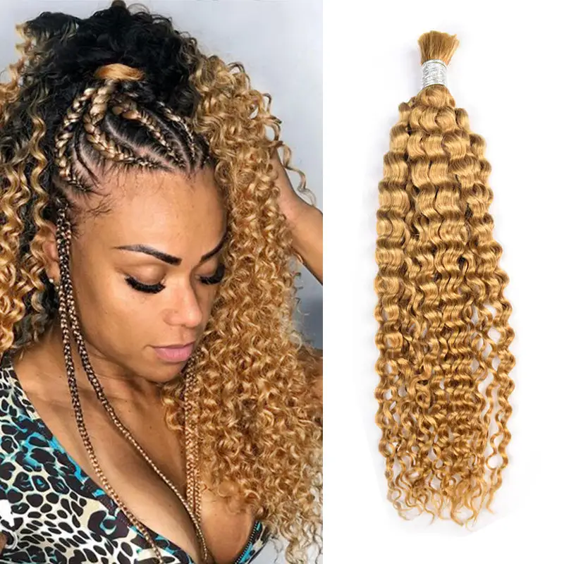 #27 Italian Curly Boho Braids No Weft Bulk Hair for Human Hair RXHAIR