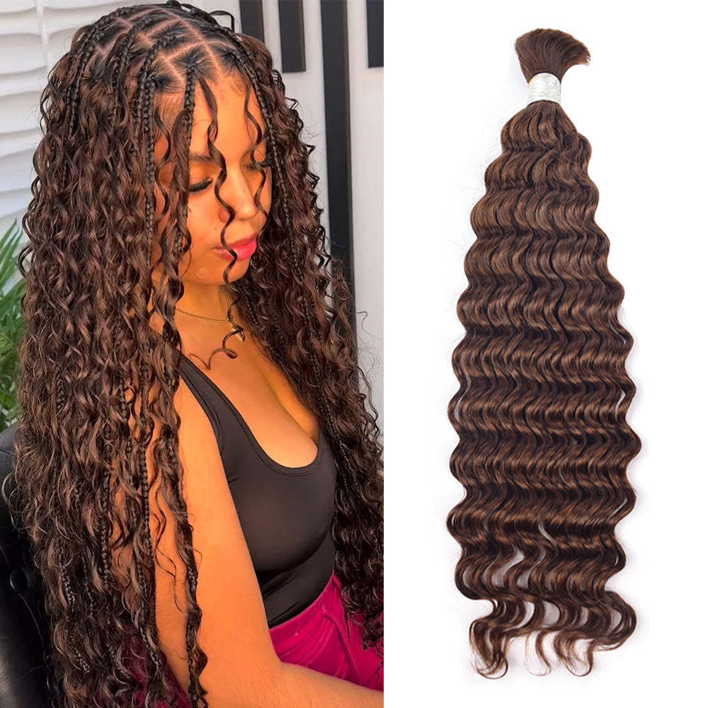 #4 Deep Wave Boho Braids No Weft Bulk Hair for Human Hair RXHAIR