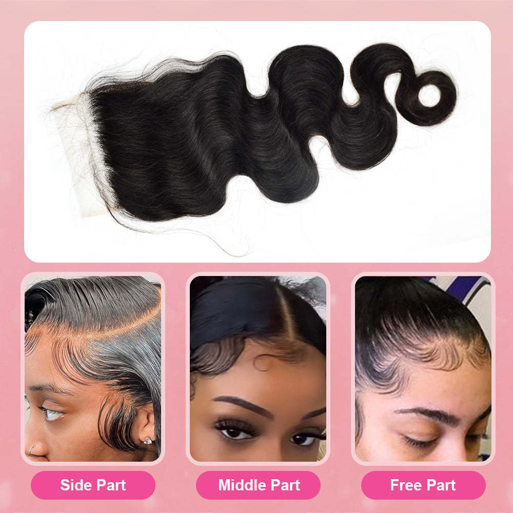 #1B Body Wave HD Lace Closure Natural Looking RXHAIR