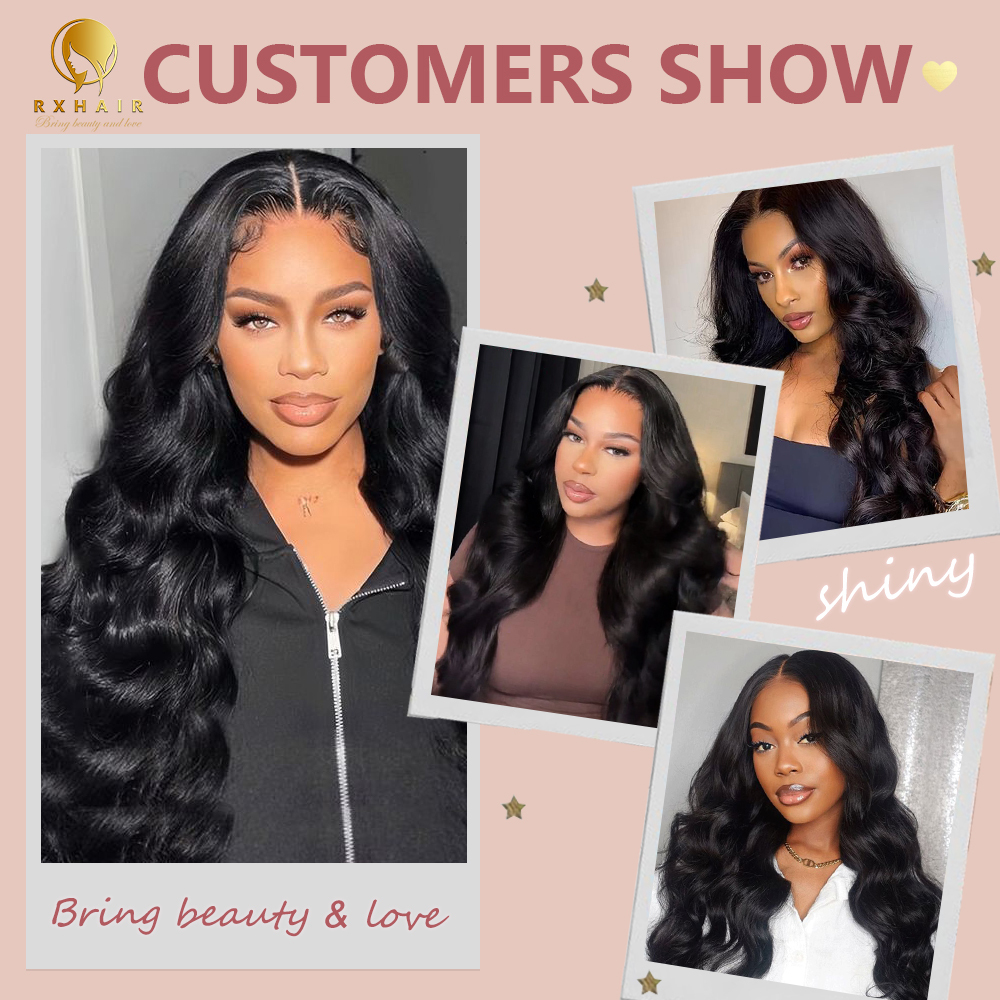 #1B Body Wave 14A Human Hair Bundles Virgin Hair 100% Unprocessed Weave Bundles Human Hair Double Weft RXHAIR