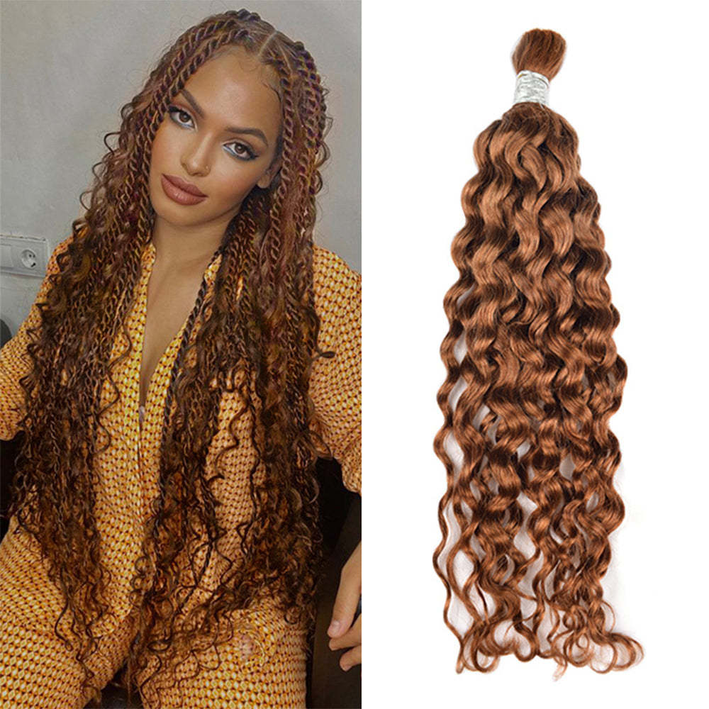 #30 Deep Wave Boho Braids No Weft Bulk Hair for Human Hair RXHAIR