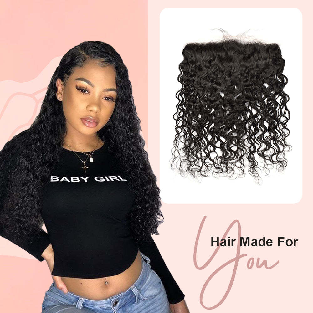 #1B Water Wave HD Lace Closure Natural Looking RXHAIR
