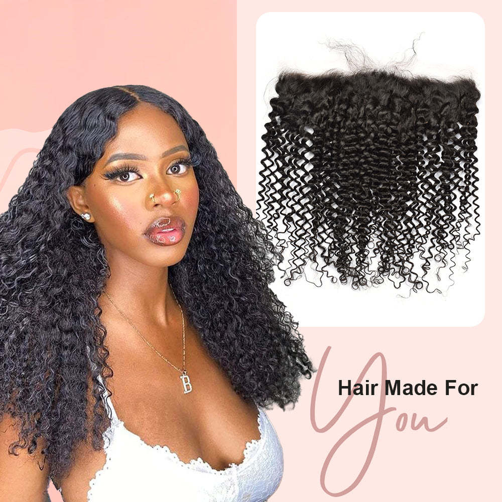 RXHAIR Deep Curly #1B HD Lace Closure Human Hair