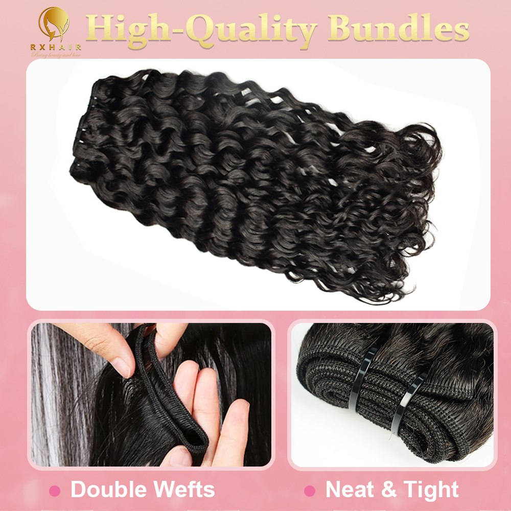 #1B Italian Curly Hair Weave Bundles Human Hair 100% Quality Virgin Human Hair None Chemical Bundles RXHAIR