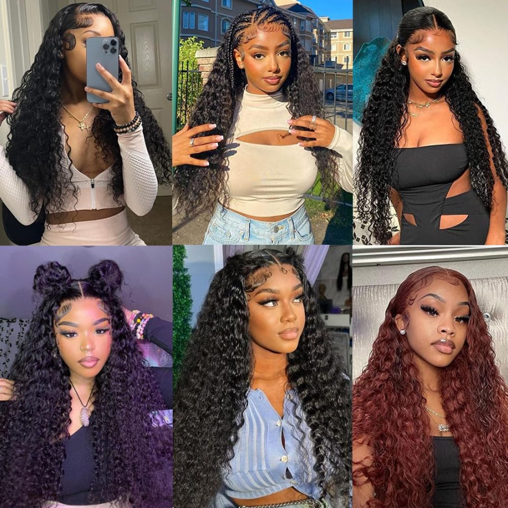 #1 Water Wave HD Lace Front Wigs Human Hair 200% Density Transparent Lace Frontal Wigs Pre Plucked With Baby Hair RXHAIR