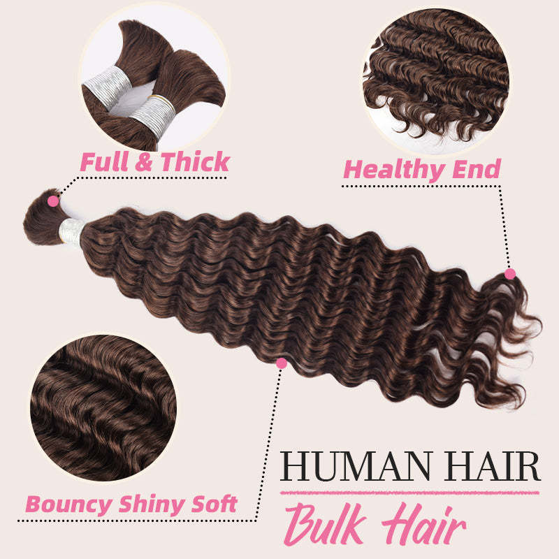 #2 Deep Wave Boho Braids No Weft Bulk Hair for Human Hair RXHAIR
