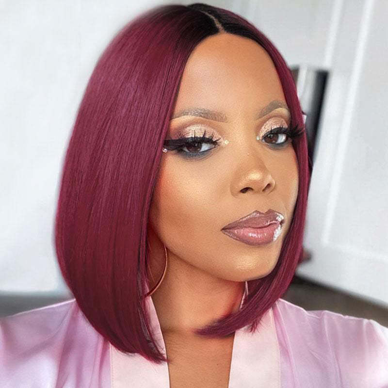 #99J Bob Straight HD Lace Front Wigs Human Hair 180% Density Transparent Lace Frontal Wigs Pre Plucked With Baby Hair RXHAIR