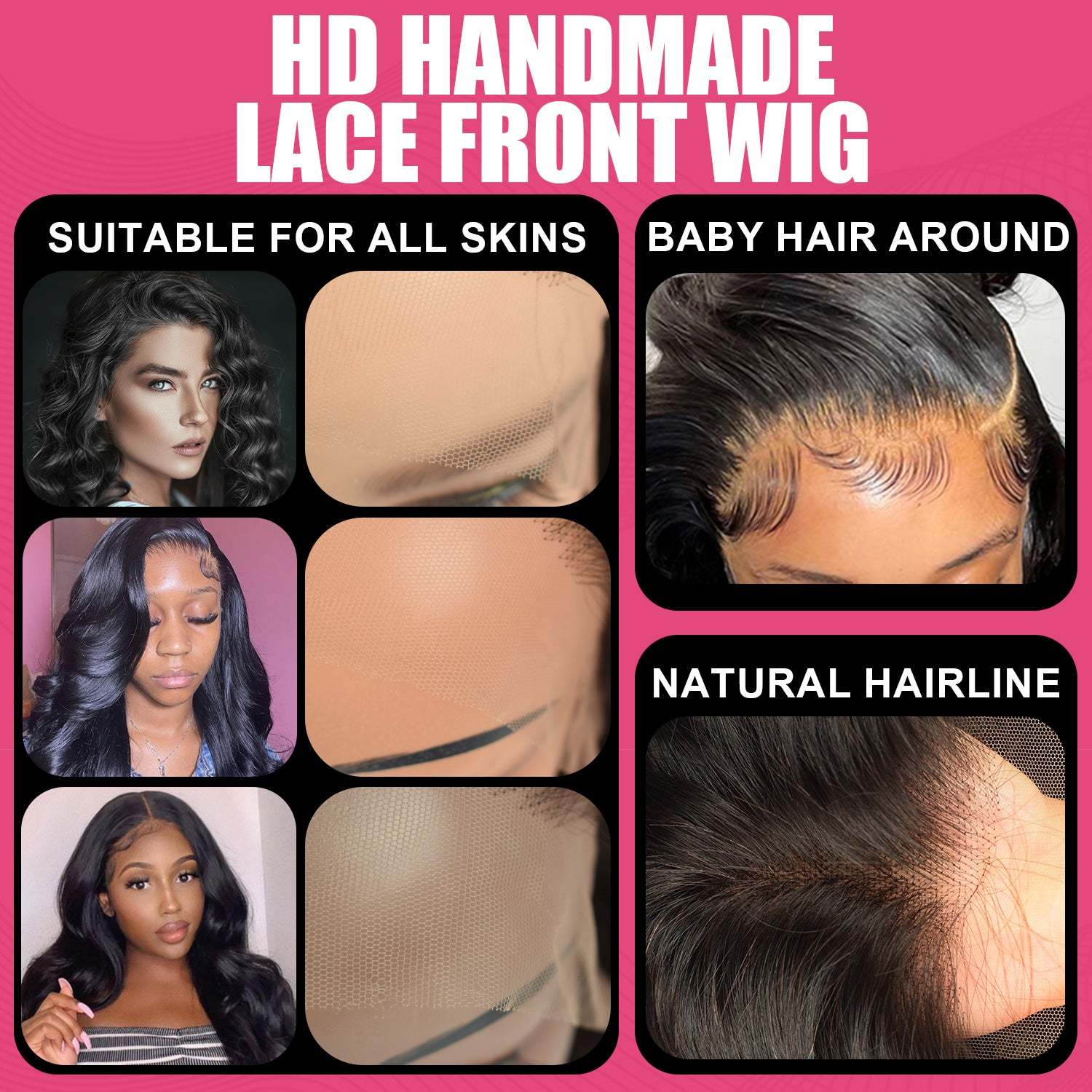 #1 Body Wave 13x4 HD Transparent Lace Frontal Wigs Human Hair Wear and Go Glueless Wigs Human Hair 200% Density RXHAIR