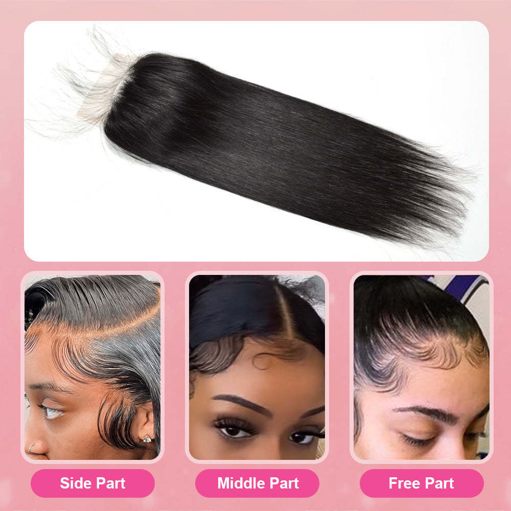 #1B Straight HD Lace Closure Natural Looking RXHAIR