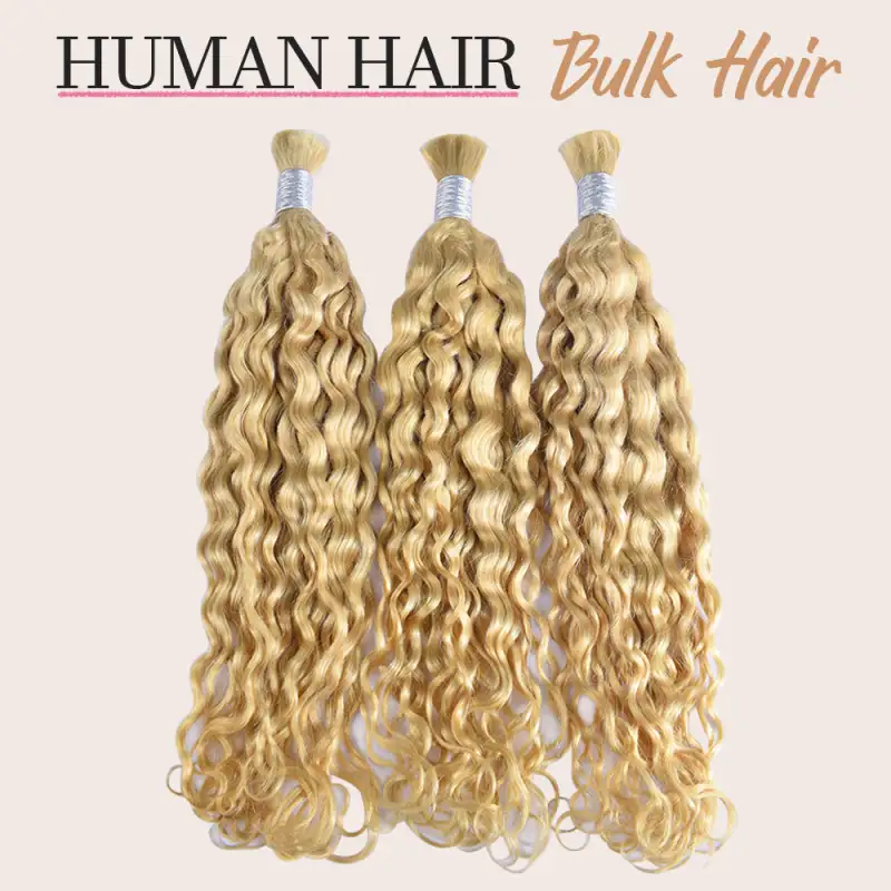 #613 Blonde Boho Braids Italian Curly No Weft Bulk Hair for Human Hair RXHAIR
