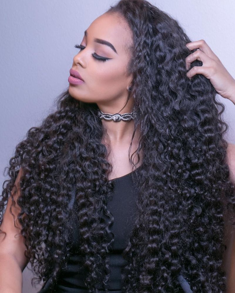 #1B Deep Curly Tape in Hair Extensions Human Hair 20pcs 50g/pack Seamless Skin Weft Hair RXHAIR