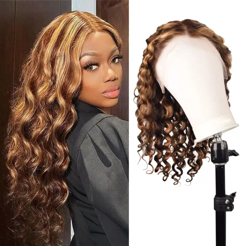 #4/27 Loose Deep Wave HD Lace Front Wigs Human Hair 200% Density Transparent Lace Frontal Wigs Pre Plucked With Baby Hair RXHAIR