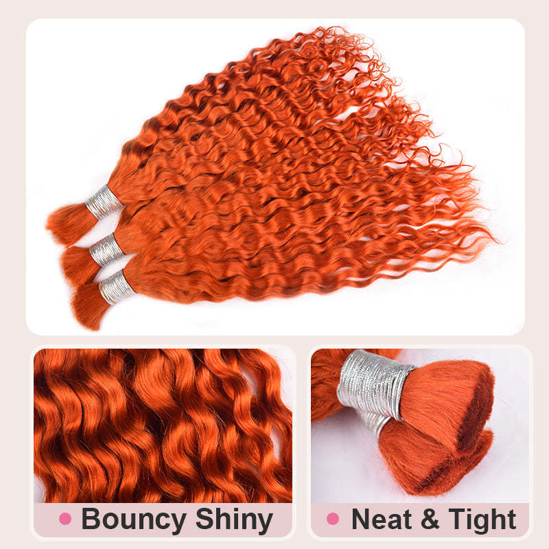 #350 Deep Wave Boho Braids No Weft Bulk Hair for Human Hair RXHAIR