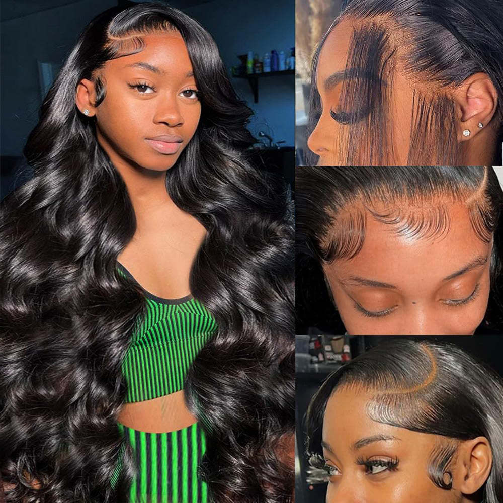 #1 Body Wave 13x4 HD Transparent Lace Frontal Wigs Human Hair Wear and Go Glueless Wigs Human Hair 200% Density RXHAIR