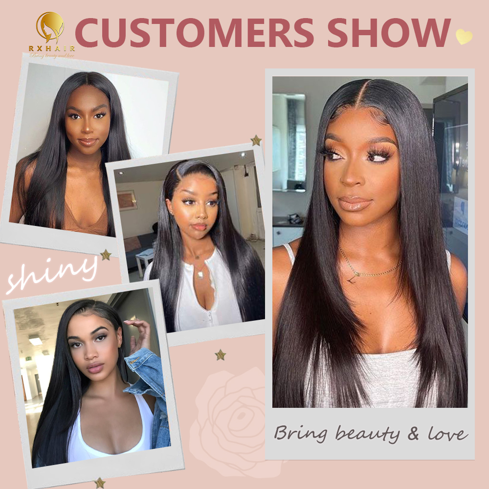 #1B Straight 12A Human Hair Bundles Virgin Hair 100% Unprocessed Weave Bundles Human Hair Double Weft RXHAIR