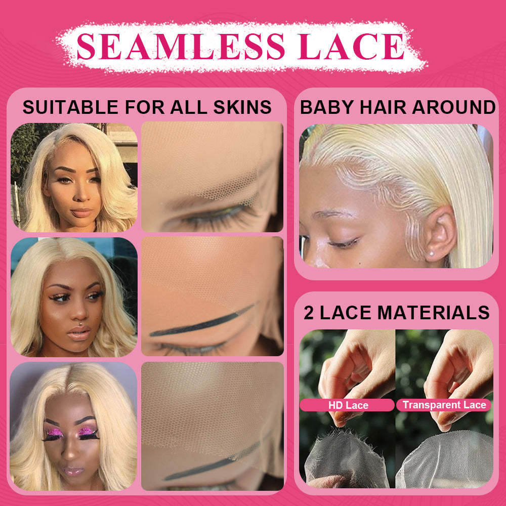 #613 Bob Straight HD Lace Front Wigs Human Hair 180% Density Transparent Lace Frontal Wigs Pre Plucked With Baby Hair RXHAIR