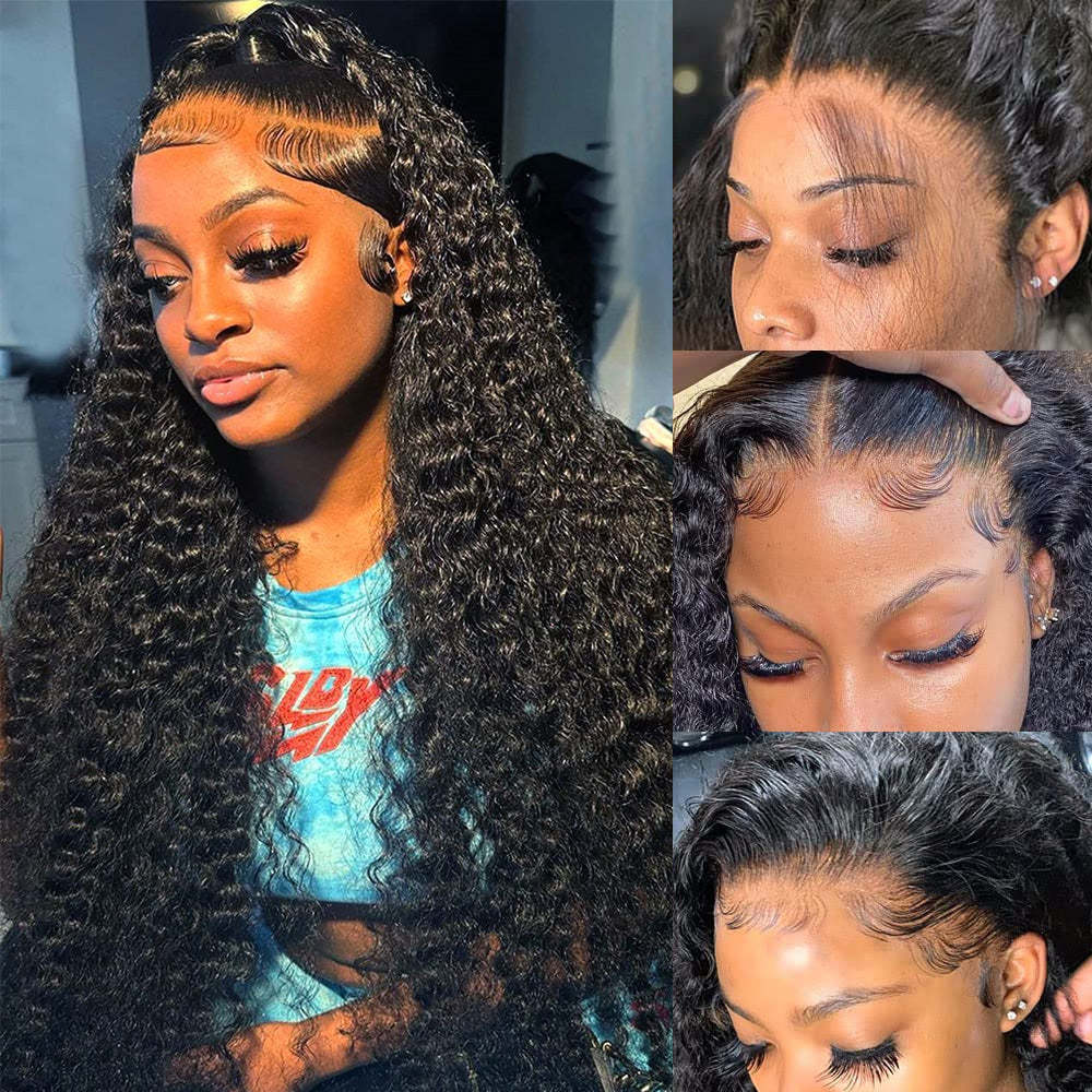 #1 Deep Curly HD Lace Front Wigs Human Hair 200% Density Transparent Lace Frontal Wigs Pre Plucked With Baby Hair RXHAIR