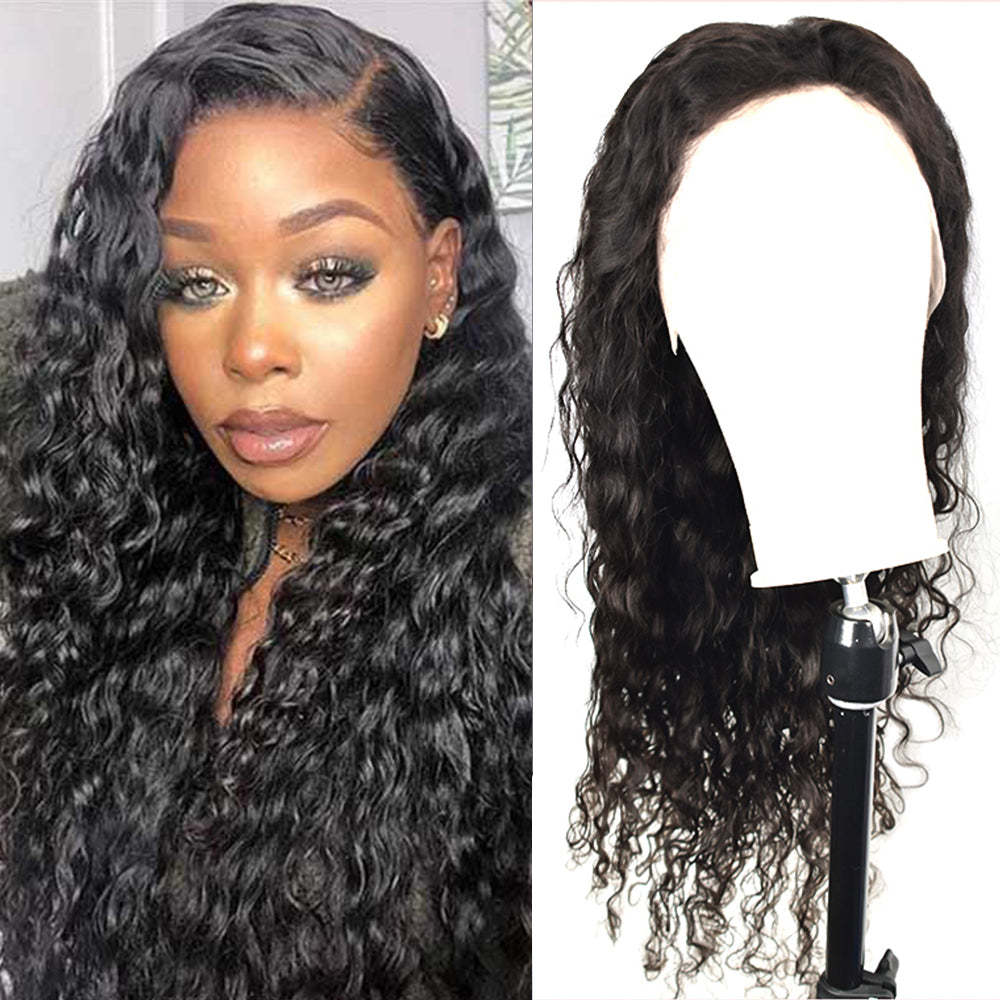 #1 Water Wave HD Lace Front Wigs Human Hair 200% Density Transparent Lace Frontal Wigs Pre Plucked With Baby Hair RXHAIR