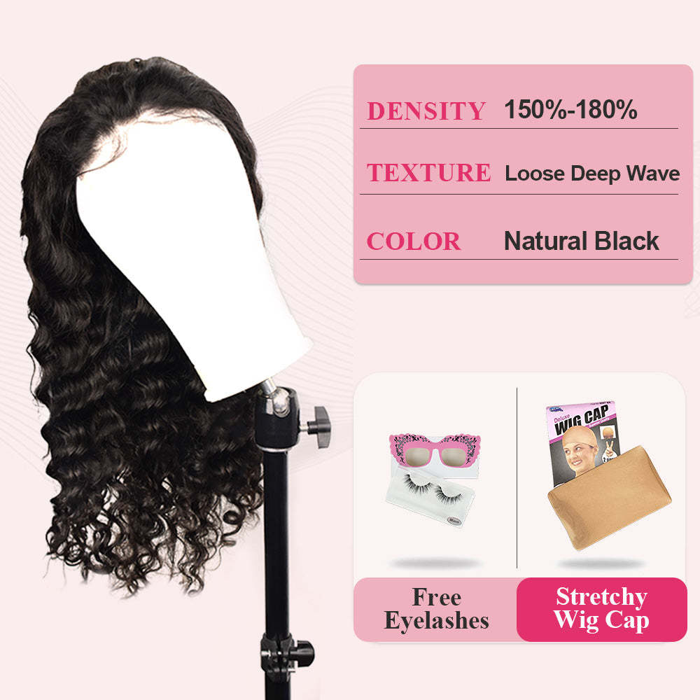 #1 Loose Deep Wave HD Lace Front Wigs Human Hair 200% Density Transparent Lace Frontal Wigs Pre Plucked With Baby Hair RXHAIR