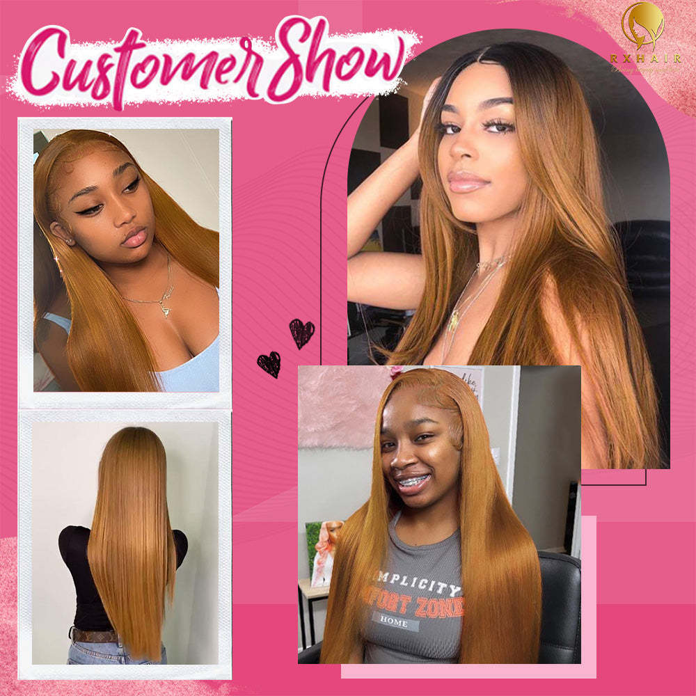 #8 Straight HD Lace Front Wigs Human Hair 200% Density Transparent Lace Frontal Wigs Pre Plucked With Baby Hair RXHAIR