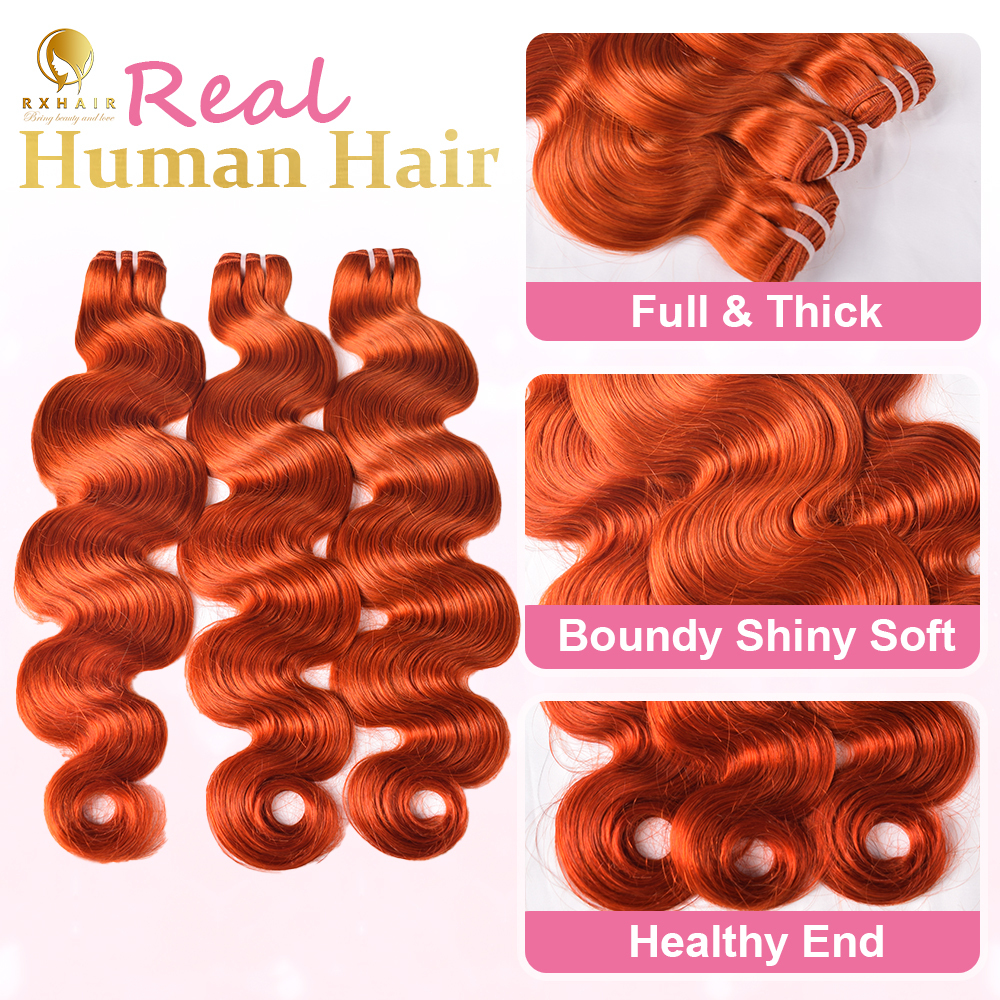 #350 Body Wave Human Hair Bundles Virgin Hair 100% Unprocessed Weave Bundles Human Hair Double Weft RXHAIR