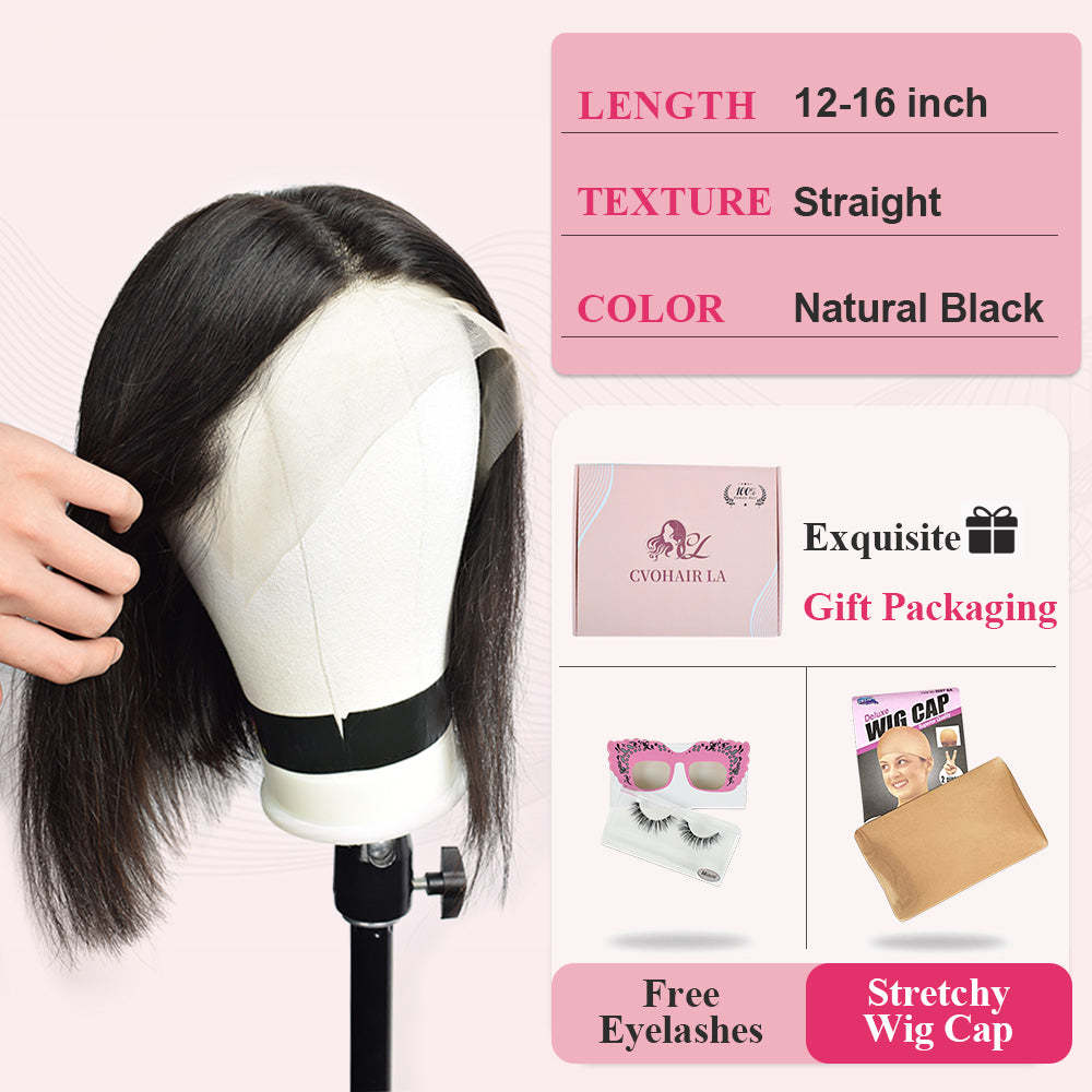 #1 Bob Straight HD Lace Front Wigs Human Hair 200% Density Transparent Lace Frontal Wigs Pre Plucked With Baby Hair RXHAIR