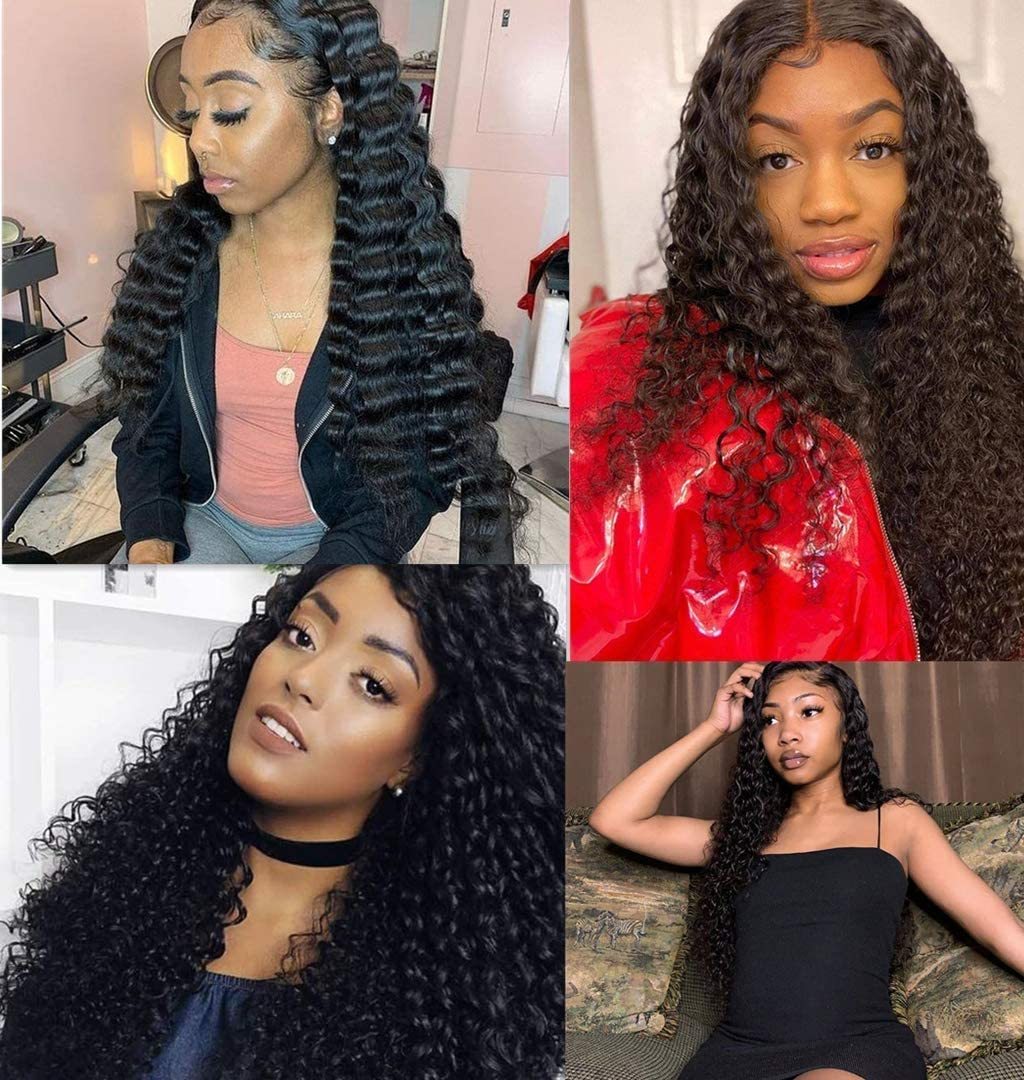 #1 Deep Curly HD Lace Front Wigs Human Hair 200% Density Transparent Lace Frontal Wigs Pre Plucked With Baby Hair RXHAIR