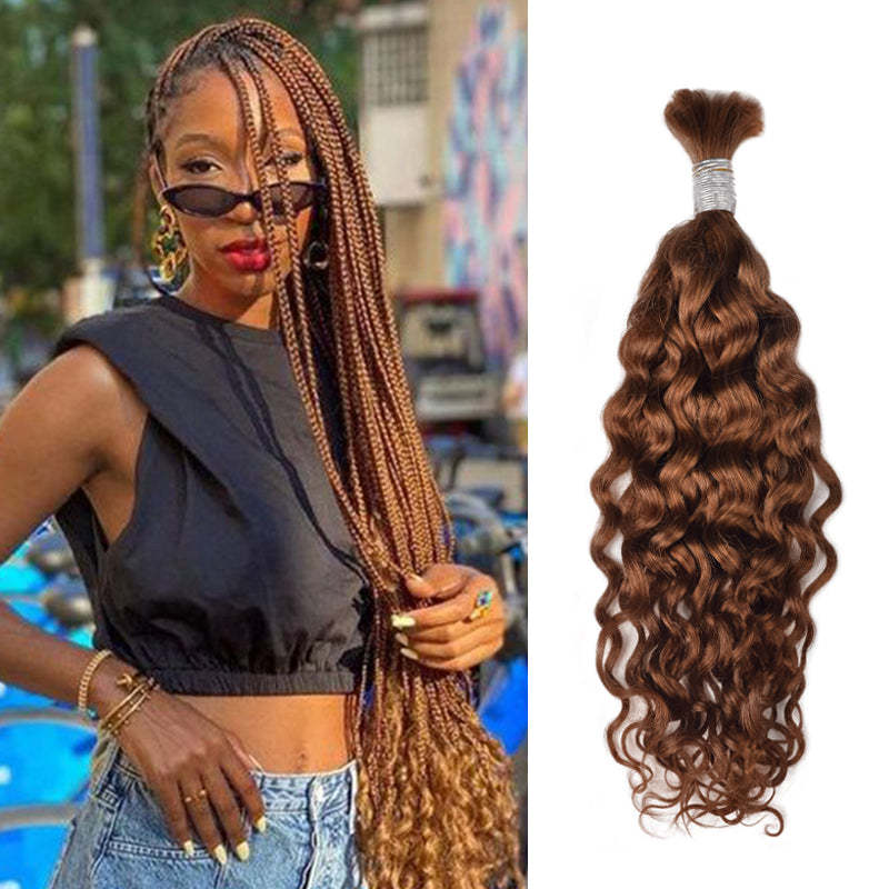 #30 Deep Wave Boho Braids No Weft Bulk Hair for Human Hair RXHAIR