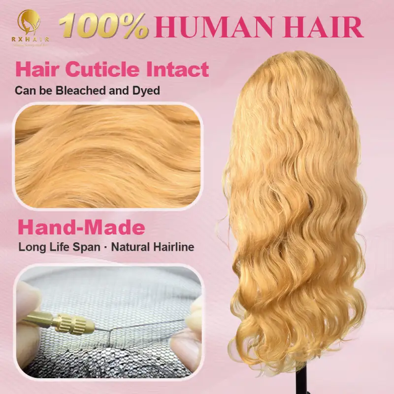 #27 Body Wave HD Lace Front Wigs Human Hair 200% Density Transparent Lace Frontal Wigs Pre Plucked With Baby Hair RXHAIR